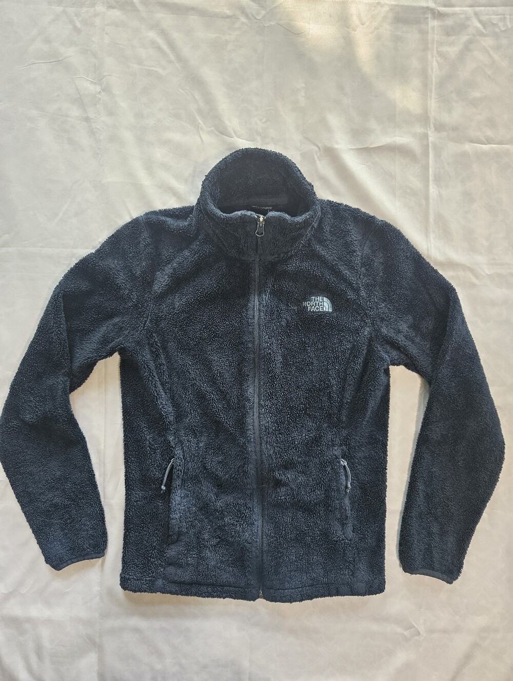 North Face Womens S Teal Blue Full Zip Fleece Jacket Osito Pockets